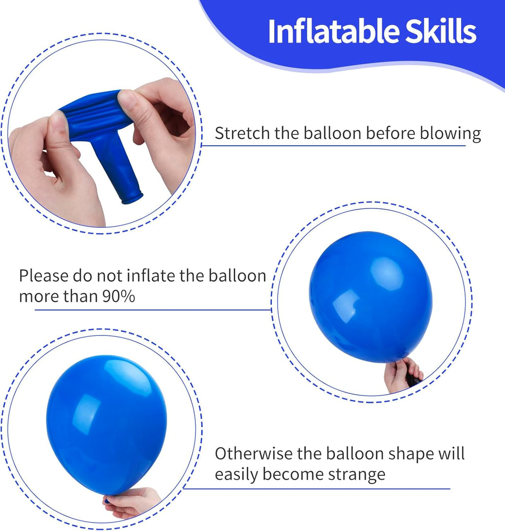 RUBFAC Dark Blue Balloons - 129pcs in Various Sizes for Birthday, Gender Reveal & Baby Shower Decor