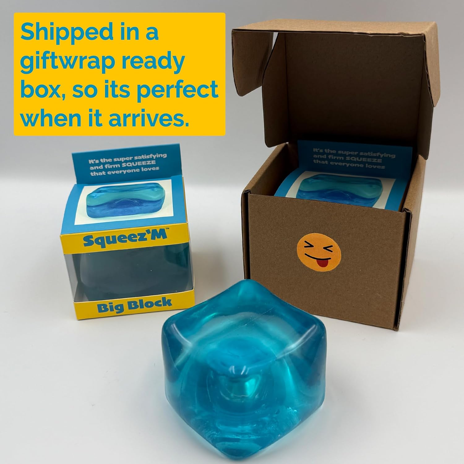 Premium Squeez'M Cube - 35% Larger Sensory Fidget Toy for Stress Relief & Focus | Colorful, Durable, ASTM Certified 3+