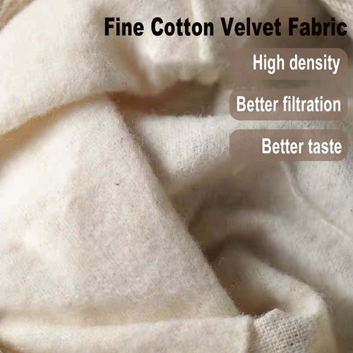 2 Pack Cloth Coffee Filter, Reusable Coffee Sock Filter, Flannel Cloth Tea Strainer Coffee Filter Bag with Stainless Steel Handle for Home Office Handmade Coffee (Cream)