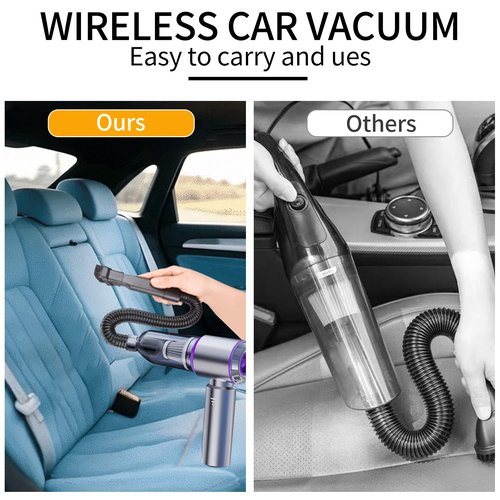XIBGH Vacuum/Air Duster 100,000RPM Super Power Mini Car Vacuum Cordless 22000PA 4-in-1 Handheld Air Blower Gun Air Duster & Air Blower with Brushless Motor 3-Speed Adjustable for Home,Pet,Office