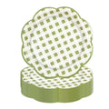 50Pcs Sage Green Gingham Paper Plates 7Inch, Green and White Scalloped Plates Disposable Cake Dessert Dinner Plate for Baby Shower Wedding Birthday Party Decorative Supplies (7 Inch)