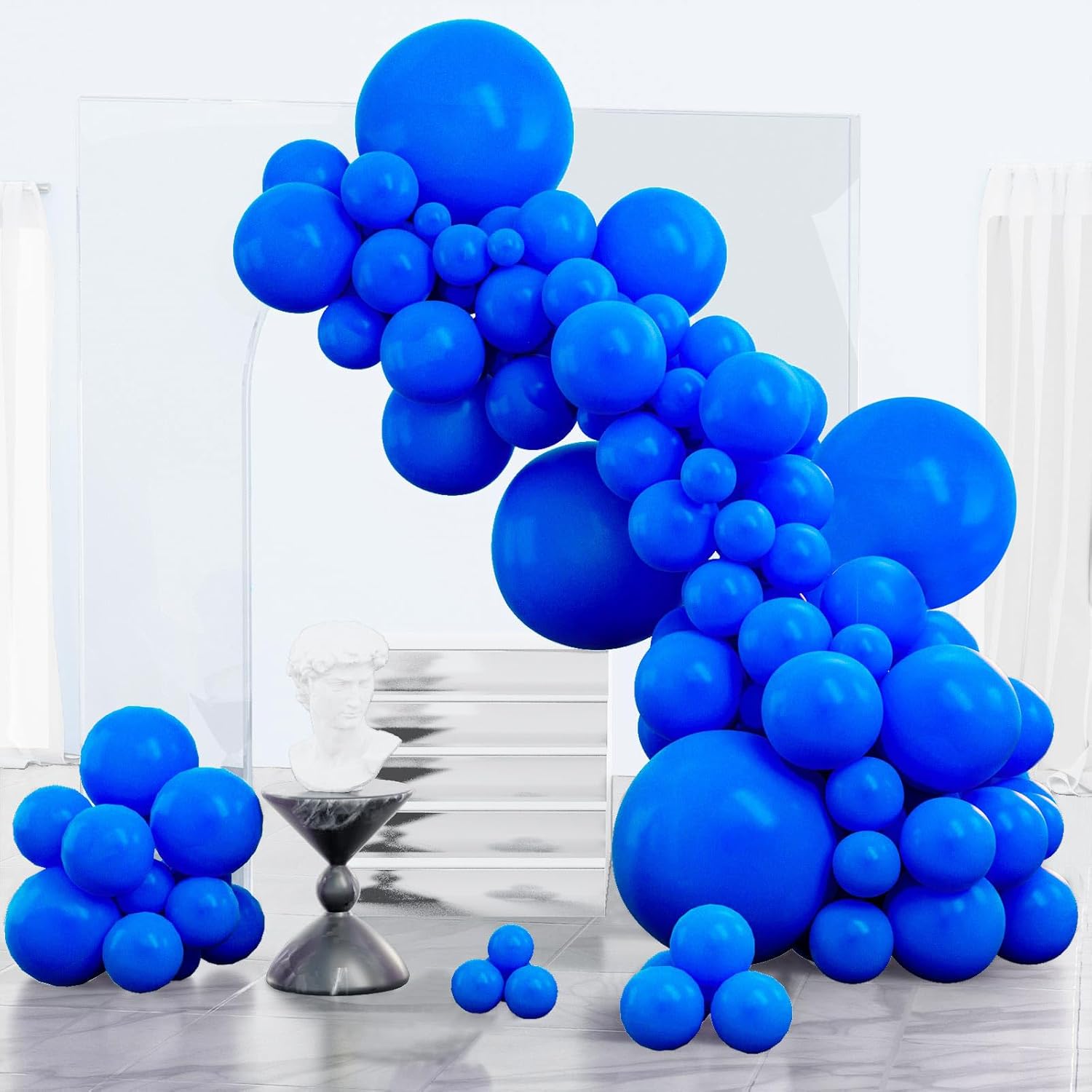 PartyWoo Royal Blue Balloons - 152-Piece Arch Kit for Baby Shower & Graduation | 5-12 Inch Sizes