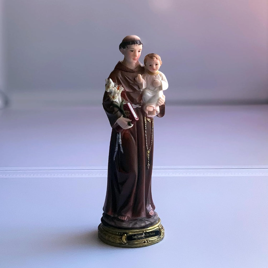 Saint Anthony of Padua Resin Statue - 8-Inch Catholic Figurine | Perfect for Home Decor