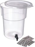 Carlisle FoodService Products Round Beverage Dispenser Drink Dispenser with Spigot for Catering, Plastic, 5 Gallons, Clear