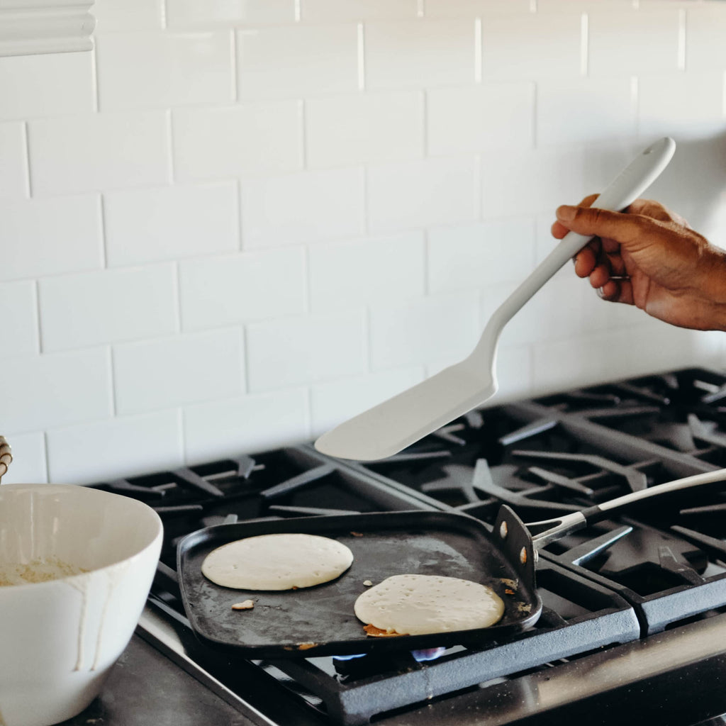 GIR: Get It Right Kitchen Silicone Spatula Turner - Non-Toxic Cooking Utensils for Nonstick Cookware, Cooking and Baking, Mini Flip- 11IN - Slate