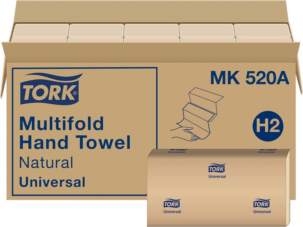 Tork Multifold Hand Towels - 100% Recycled, FSC Certified | 16 Packs of 250 Sheets Each