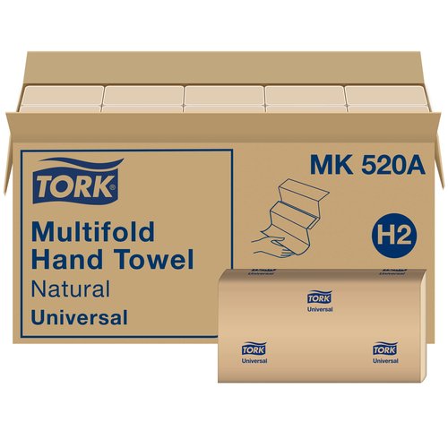 Tork Paper Hand Towel Roll Natural H21 (6 Rolls) and Tork Multifold Hand Towel Natural H2 (16 Packs)