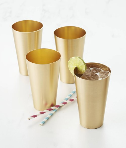 Cambridge EWMT04MTCB1BM 16 Oz Gold All-Purpose Cups, Set Of 4