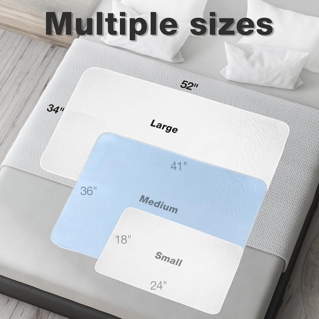 Skiennix Washable Waterproof Bed Pads - 52" x 34" Incontinence Mattress Protectors (2 Pack)
