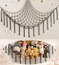 Mirolam Stuffed Animal Storage Hammock - Large Toy Organizer for Nursery Decor | Grey Corner Net