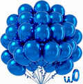 Awenztech Metallic Blue Balloons - 12 Inch Chrome Latex Balloons | 50pcs for Parties & Celebrations