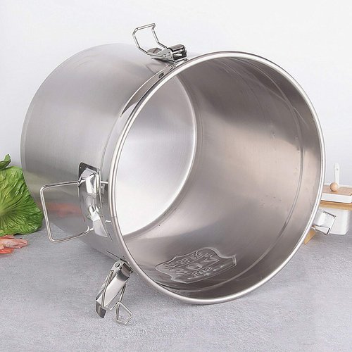 CNCEST Stainless Steel Airtight Canister for Kitchen, Rice Cereal Grain Canisters Container for Household Kitchen Food Bean Flour Oil Sugar Milk Cookie Storager Bucket w/Handles Lid (12L)