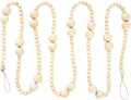 Skiennix 7ft Wooden Bead Garland - Rustic Holiday Decor for Christmas Trees | Natural Wood 2-Ball Design
