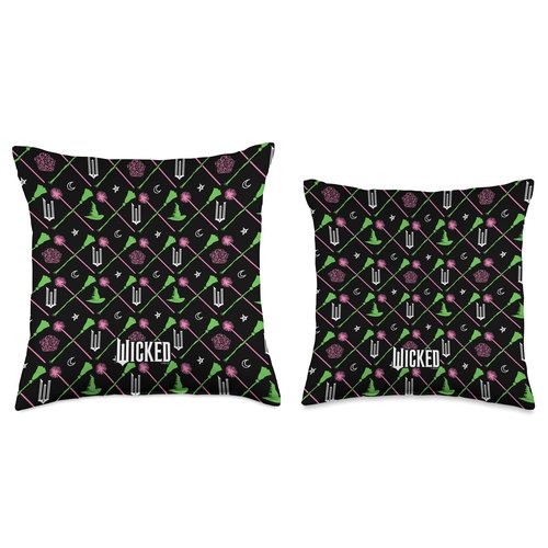 Wicked Broomsticks & Wands All Over Print Throw Pillow