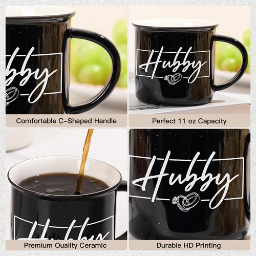 JOVGANK Wedding Gifts for Couples 2026, Wifey Hubby Mugs Set of 2 Coffee Mug 10 Ounce, Bridal Shower Gift, Mr and Mrs Coffee Mug Set, Couples Gift for Bride Groom, Valentine's Day Gifts