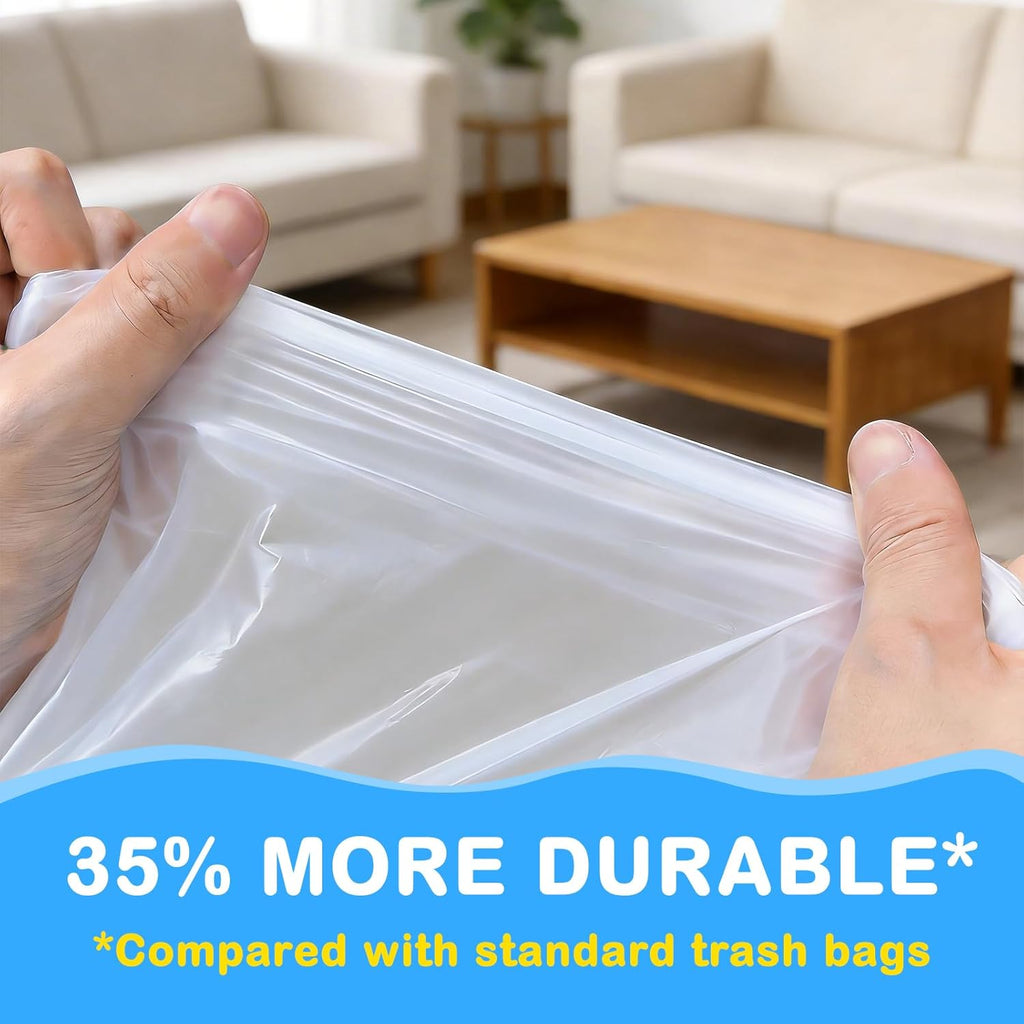 Skiennix 300Ct Small Trash Bags - Odor Resistant, Scented Drawstring Bags in Blue Ocean, Lavender & Cherry Blossom