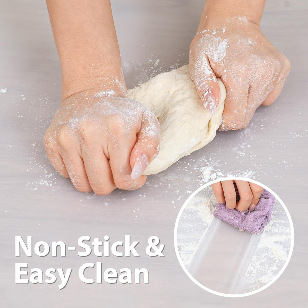 Skiennix Thick Silicone Counter Mat - Heat Resistant Kitchen Table Protector | Large 23.4" x 15.6" Clear