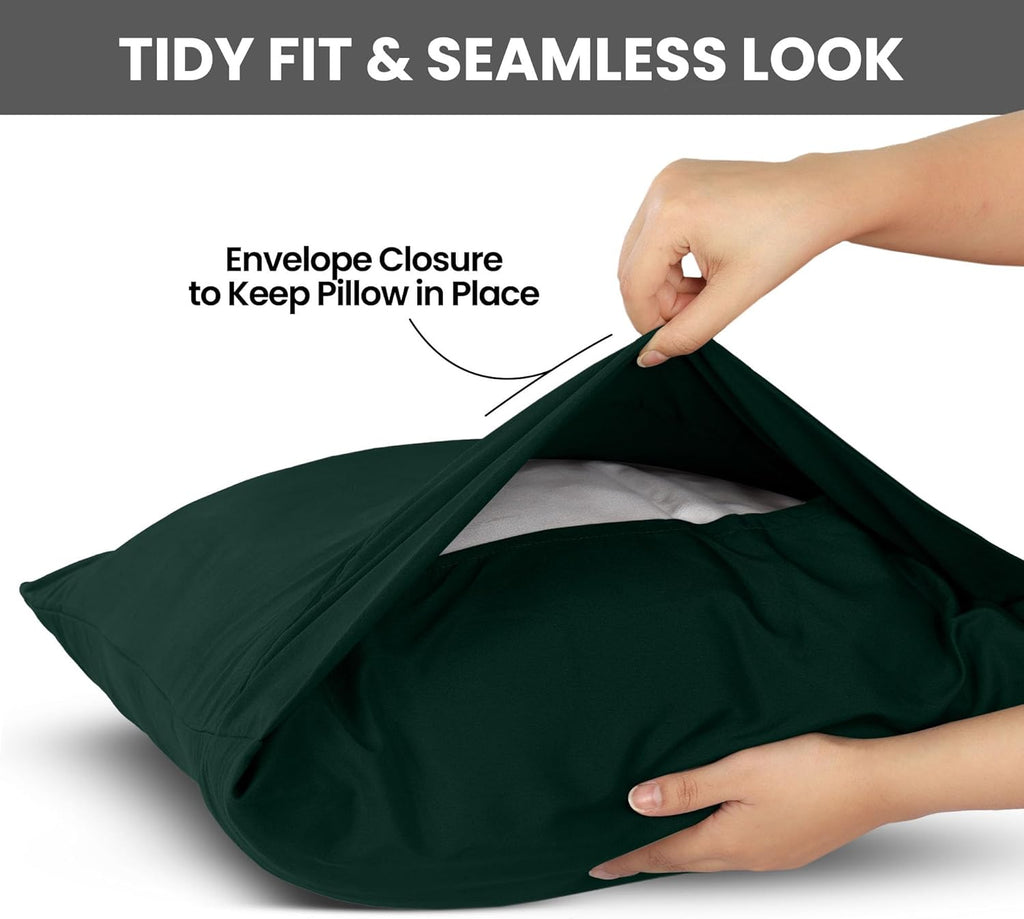 Utopia Bedding Queen Pillow Cases - Soft Brushed Microfiber - 2 Pack, Fade Resistant | Emerald 20 x 30 Inches