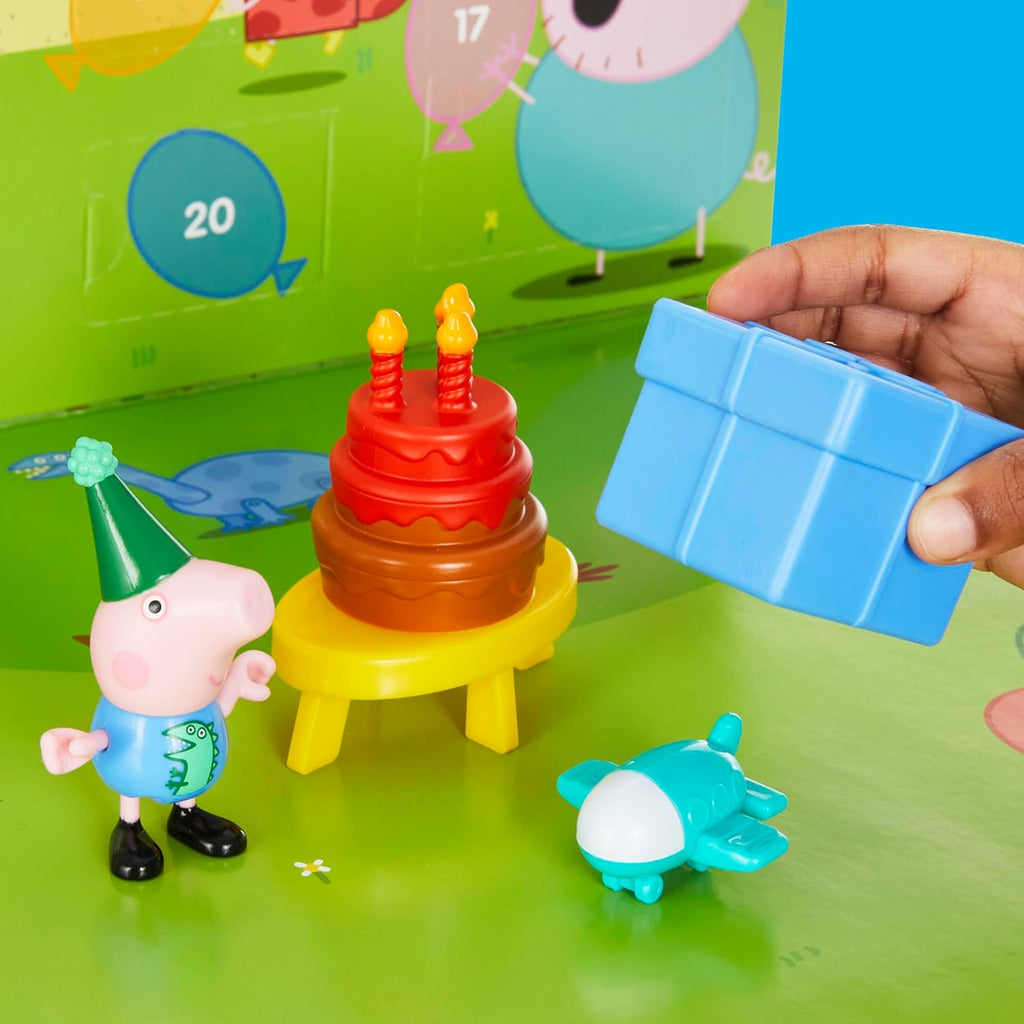 Peppa Pig George's Party Advent Calendar - 24 Surprise Toys & Stickers | Fun Preschool Gift for Kids 3+