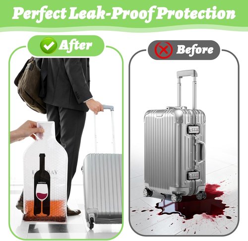 10 Sets Wine Bags for Travel, Reusable Wine Bottle Travel Protector Bags, Double Layer Leak Proof Wine Travel Bags for Wine Bottles Airplane Car Cruise Safety Impact Resist, Wine Sleeves for Suitcase