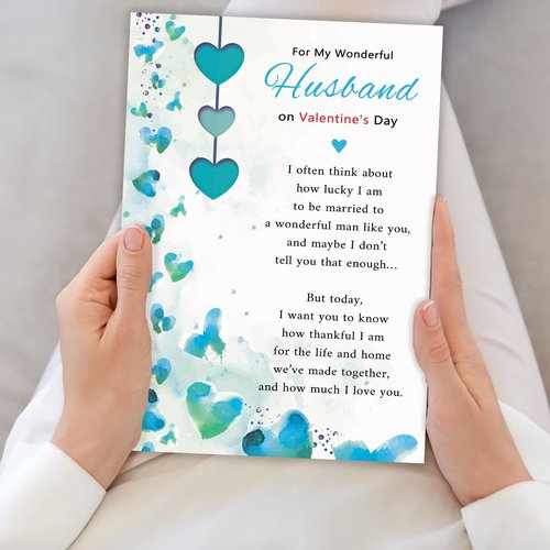 Missonemi Husband Valentines Day Card, Funny Valentines Cards Gifts for Husband from Wife-8x5.3 Inches, Double-Sided