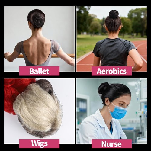 Fandamei Hair Net, 120 PCS Invisible Black Hair Nets for Food Service Workers&Women&Men, 24 Inches Extra Large Hair Net for Buns, Nylon Hairnets for Foodservice, Dancing, Ballet Bun