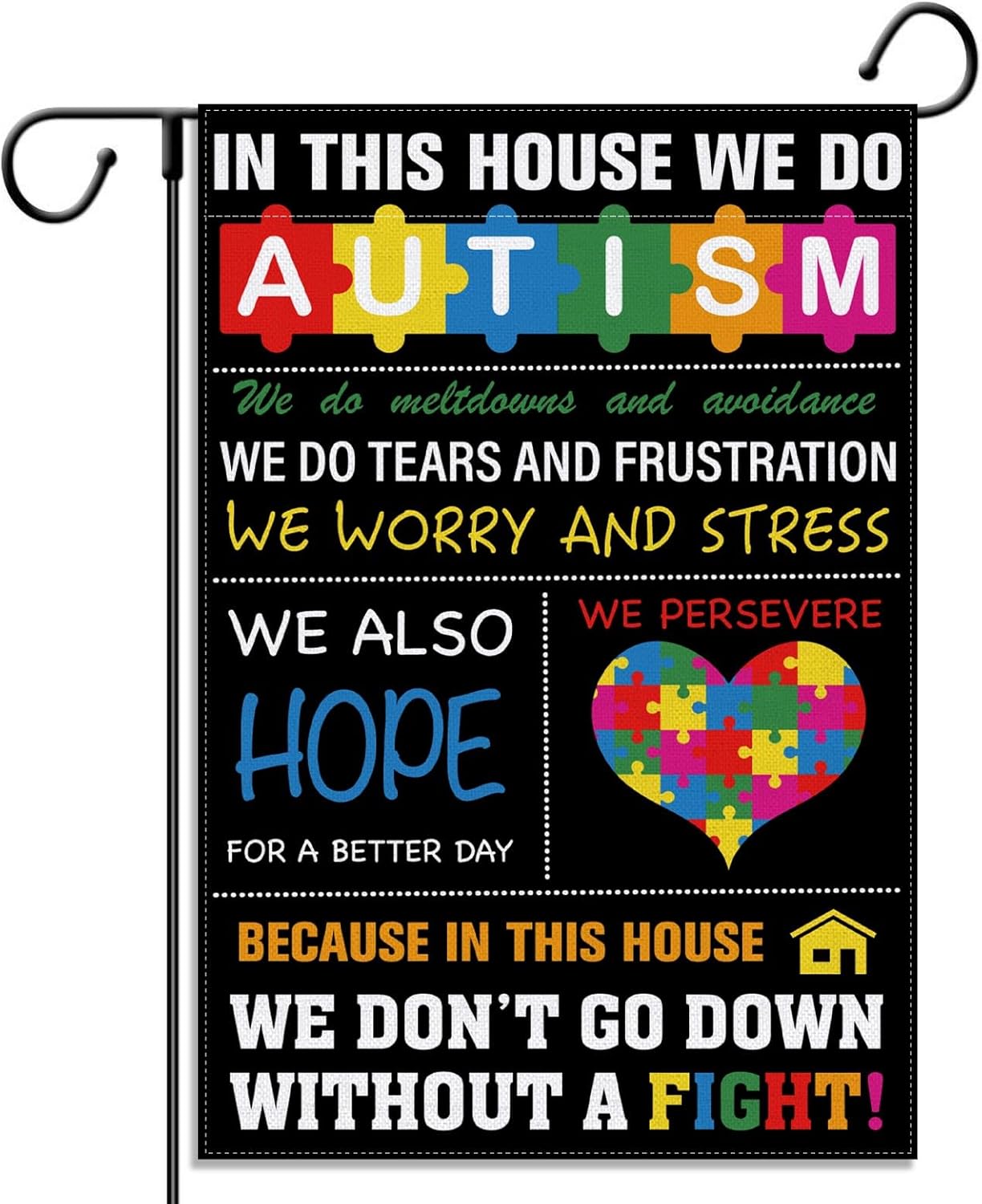Regine Switzerland Autism Awareness Garden Flag - Inspirational Puzzle Piece Design | Double-Sided Outdoor Decor