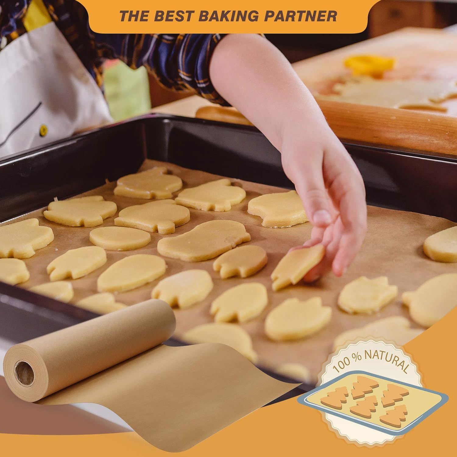 Unbleached Parchment Paper - Non-Stick Baking Roll, 12 in x 240 ft | Perfect for Cooking, Grilling & Air Frying