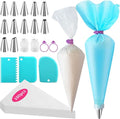 ALLTOP Piping Bags and Tips Set - Ultimate Cake Decorating Kit with 100 Disposable Bags & 12 Frosting Tips