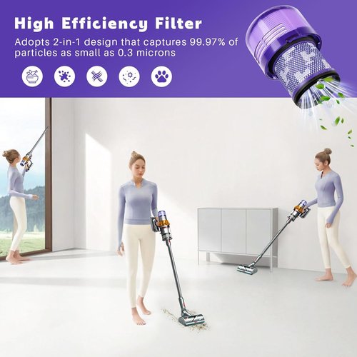 Dyson V11 Vacuum Filters - 4 Pack Replacement for V11 Animal, Torque Drive, V15 Detect | Efficient Cleaning