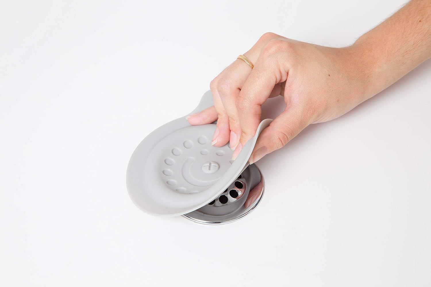 Ubbi Bathtub Drain Cover - Silicone Suction Stopper for Baby Bath Time | Gray Color