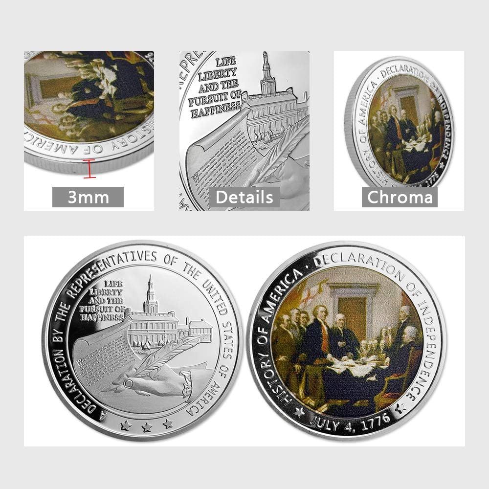 US Military Challenge Coin - 1776 Declaration of Independence Commemorative Edition