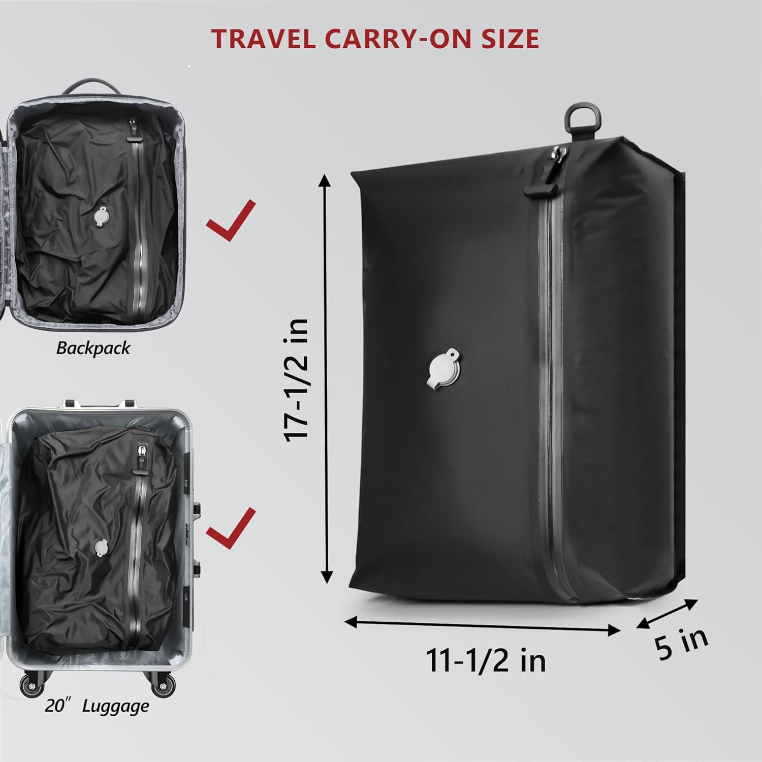 SUOCO Travel Vacuum Pack Kit - Wireless Electric Pump & Compression Bags for Luggage | 2 Small Cubes