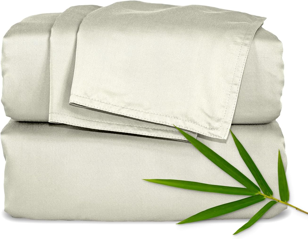 Pure Bamboo Queen Sheets - 100% Organic Viscose Bed Sheet Set, Luxuriously Soft & Cooling (Queen, Birch)