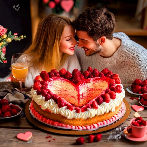 Mity rain Heart Shaped Cake Fluted Pans, Silicone 8 Inch Cake Pan Nonstick, Heart Cake Molds for Valentine'S Day, Baker Kitchen Baking Accessories (1pc, Red)