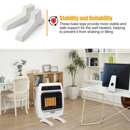 Criditpid WBL100 Heater Legs Support for Dyna Glo and Comfort Glow Heater, Vent-Free Wall Heater Base Legs Stand Bracket, Floor Mounting Kit, Replacement Dyna Glo WBL100 Heater Legs Parts, 2-Pack