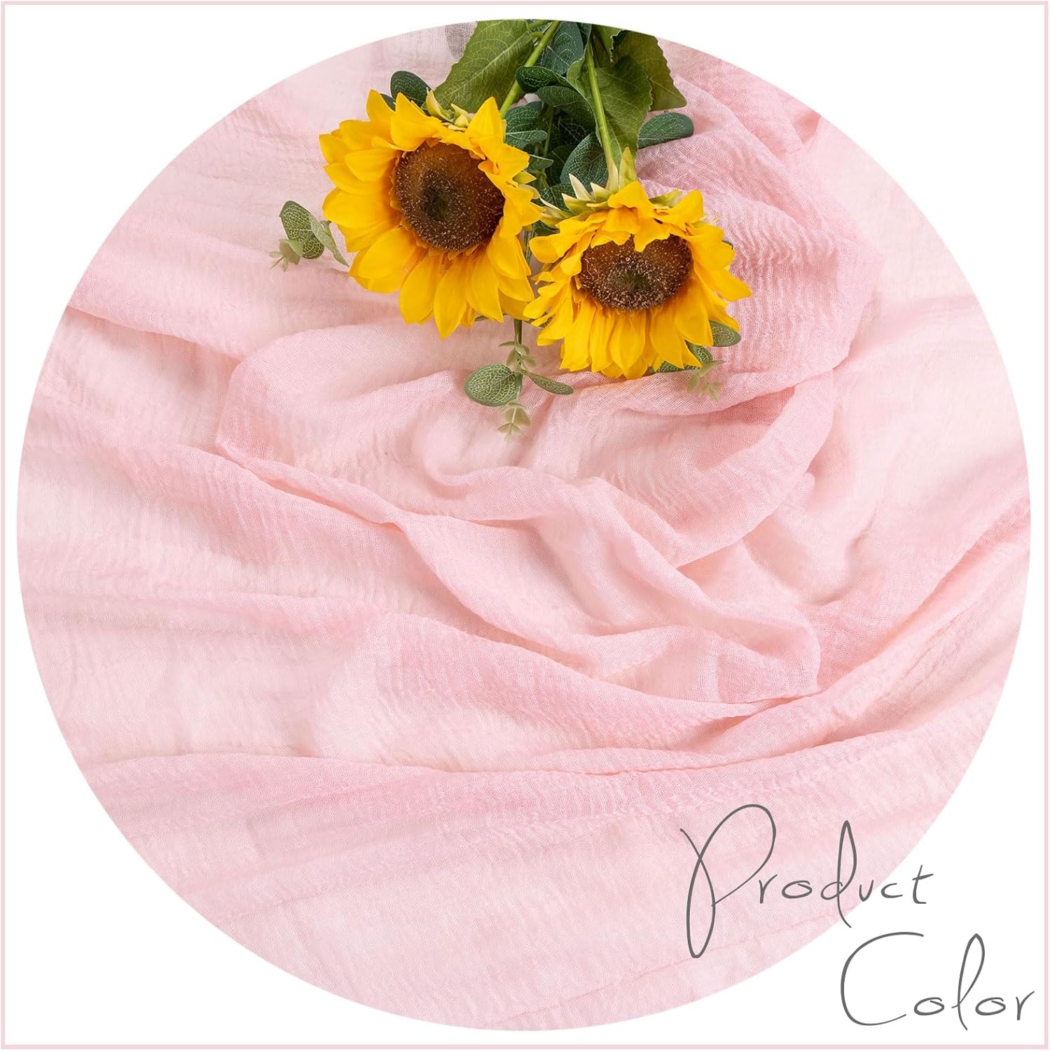 Skiennix Blushing Pink Cheesecloth Table Runner - 10ft Boho Rustic Decor for Weddings & Events | 32x120 Inches