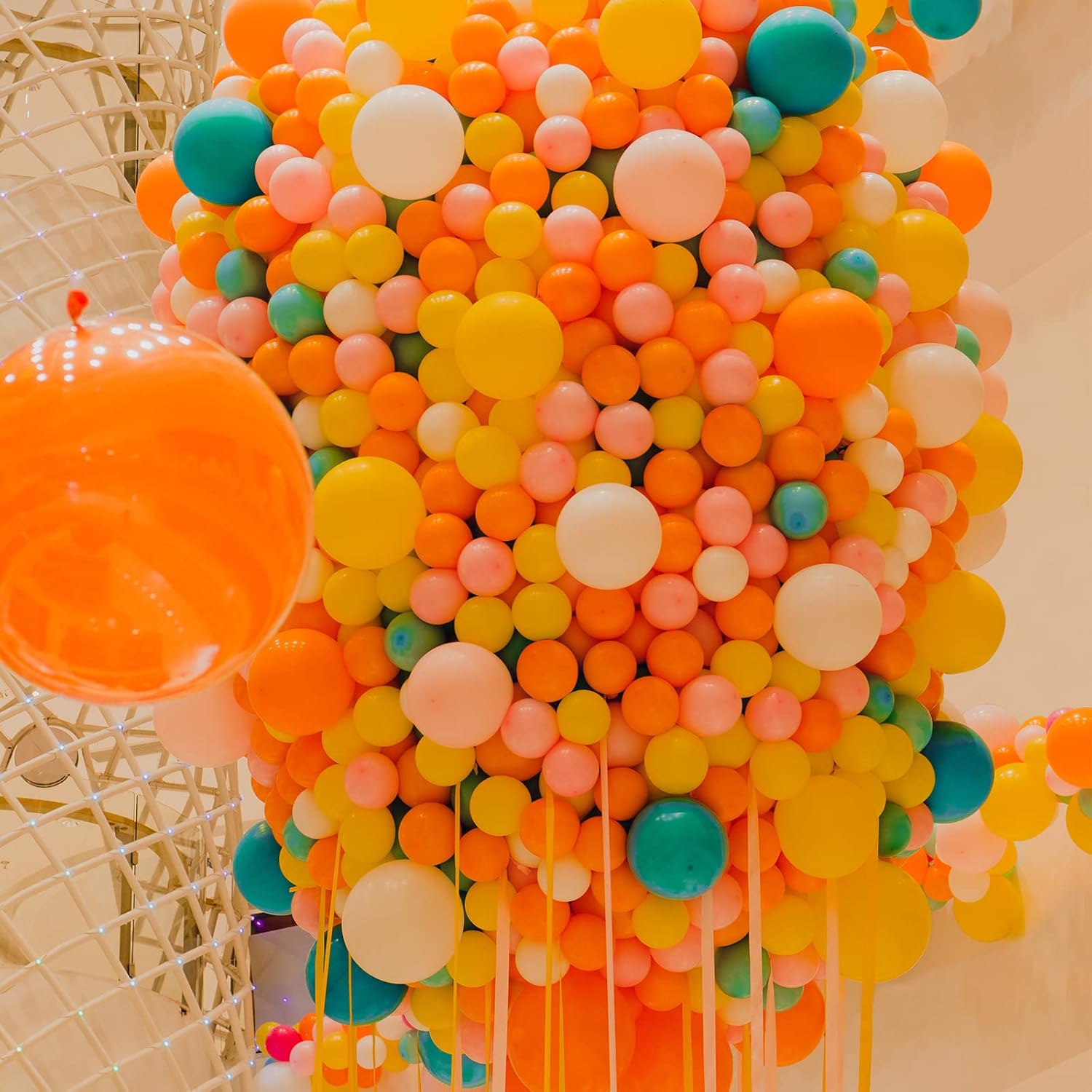 Orange Balloons | 110 Pcs Mini 5-Inch Thick Latex Balloons for Birthday & Baby Shower Decor