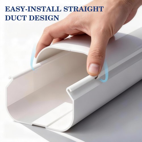 LyPrem 10Ft Mini Split Line Set Cover 3" PVC Line Cover Kit for Mini Split and Central Air Conditioner & Heat Pump(White)