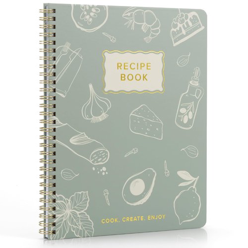 Elegant Recipe Book for 100+ Cherished Meals - Spacious 8.25 x 10" Notebook to Write In Your Own Recipes - Beautiful Blank Cookbook for Seamless Homemade Dish Planning