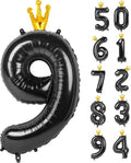 Black 9 Balloon - 40 Inch Giant Number Balloon for 9th, 19th, 29th & 90th Birthday Celebrations