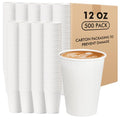 RACETOP Paper Coffee Cups 12 oz 500 pack, Paper Cups Disposable, Hot Coffee Cups, Ideal for Coffee, Beverages (12oz 500 pack white)