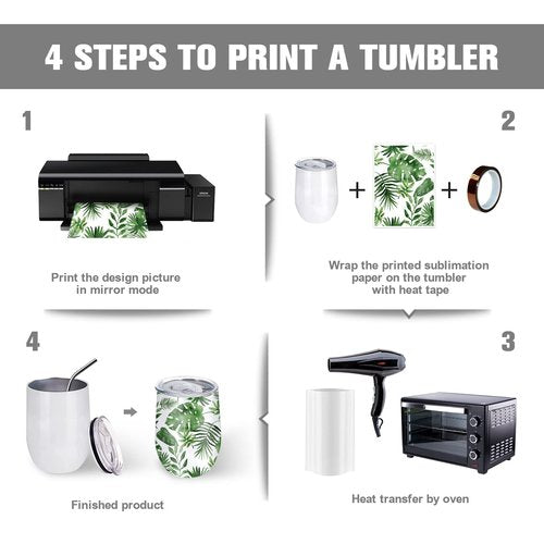 BetterSub12 oz Sublimation Wine Tumblers, Double Wall Insulated Stainless Steel Sublimation Cups with Lid, Metal Straw, Brush, Individually Display Box, White (12 Packs White)