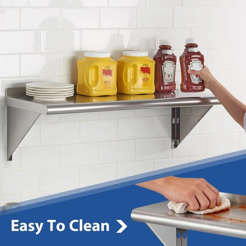 APLSS NSF All 430 Stainless Steel Wall Shelf 14 x 36 Inches - 2 Pack 230 lb, Floating Mount Rack for Commercial & Residential Use