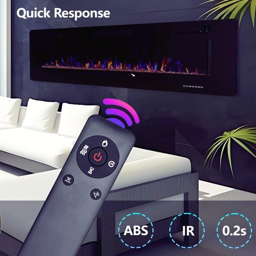 AWO Replacement Remote Control Compatible for R.W.Flame Recessed and Wall Mounted Electric Fireplace Compatible with Antarctic Star,Eueiriup,Bossin Fireplace
