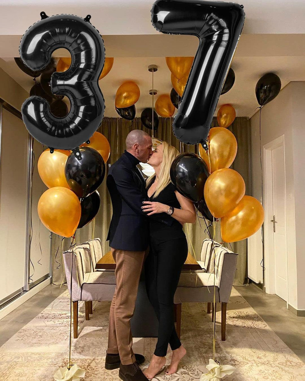 Skiennix 40-Inch Balloon Numbers | Big Black Number Balloons for 5th Birthday & Wedding Decor