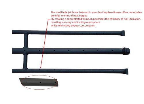 Americangaslogs Rectangular Gas Fire Pit and Gas Fireplace H-Burner H Burner with 3 Pipes (18 Inch) Patent Applied