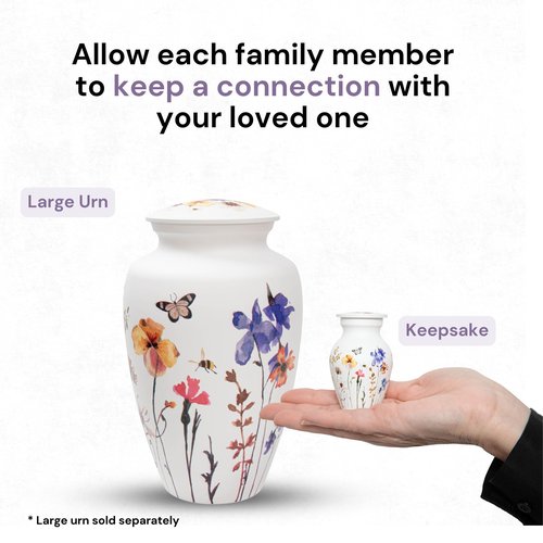 Always with Us Cremation Urns for Human Ashes Adult Female | Human Urn for Ashes for Women | Decorative for Cremation, Funeral, Burial, Home | Handcrafted Keepsake - Wildflower