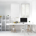 DEZ FURNISHINGS Cordless Mini Blinds - Flexible Slats, 46" W x 48" H, Elegant Pearl White