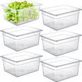 CURTA 6-Pack 1/2 Size 6" Deep NSF Polycarbonate Food Pans | Dishwasher & Freezer Safe Clear Container for Prep Tables, Buffet, Salad Bar, Commercial & Home Kitchen